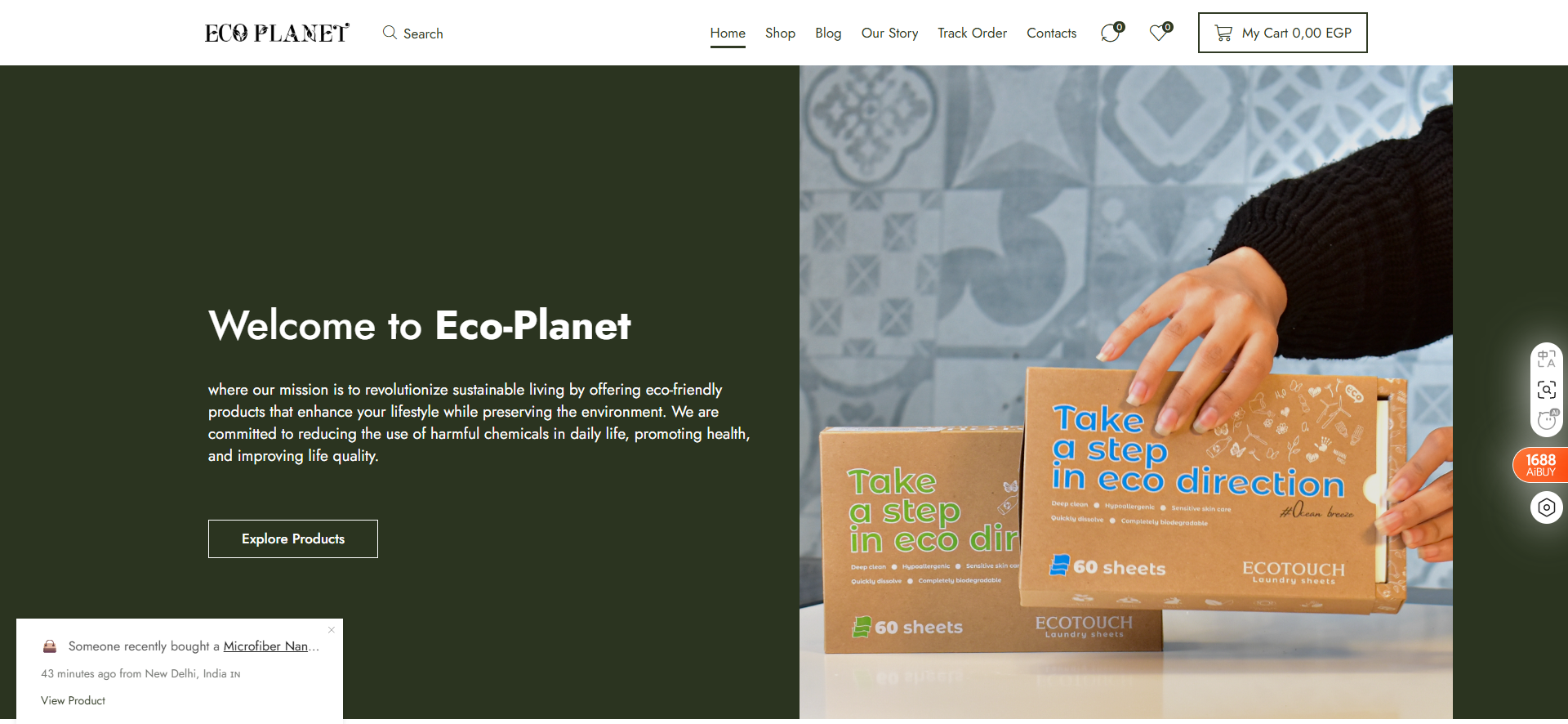 Eco Planet website hero